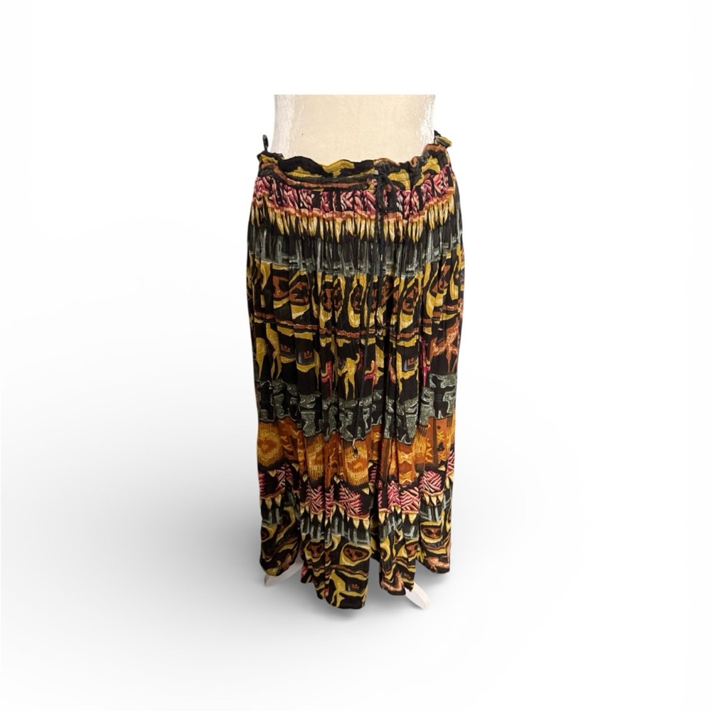 Just Class 90’s Vibrant Maxi aesthetic Abstract Skirt Bohemian ethnic inspired M